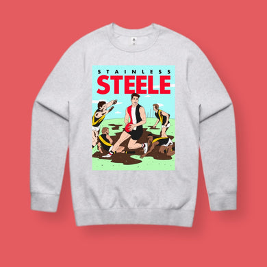STAINLESS STEELE: GREY JUMPER - FRONT ONLY