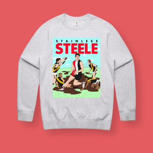 STAINLESS STEELE: GREY JUMPER - FRONT ONLY