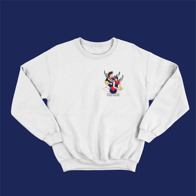 WING KINGS: WHITE JUMPER - FRONT AND BACK