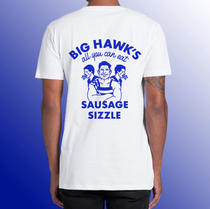BIG HAWK’S SAUSAGE SIZZLE: FRONT AND BACK