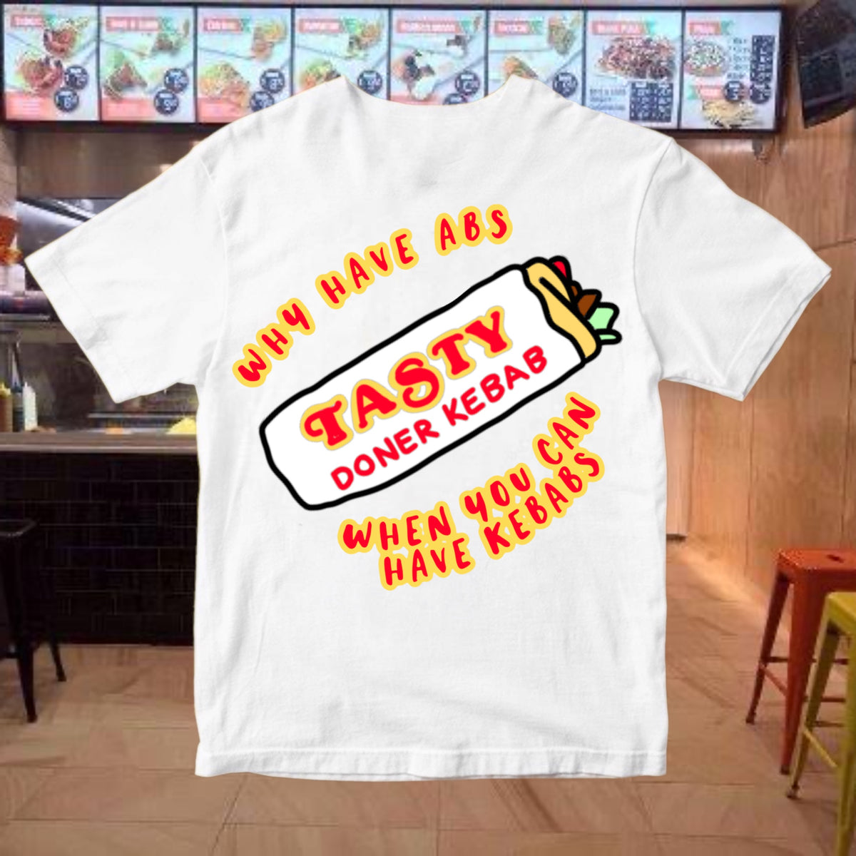 T-shirt Humour Sport Et Nourriture « Abs Kebabs » – Coupe Classique Homme/femme – Pour Fitness Et Cheat Day