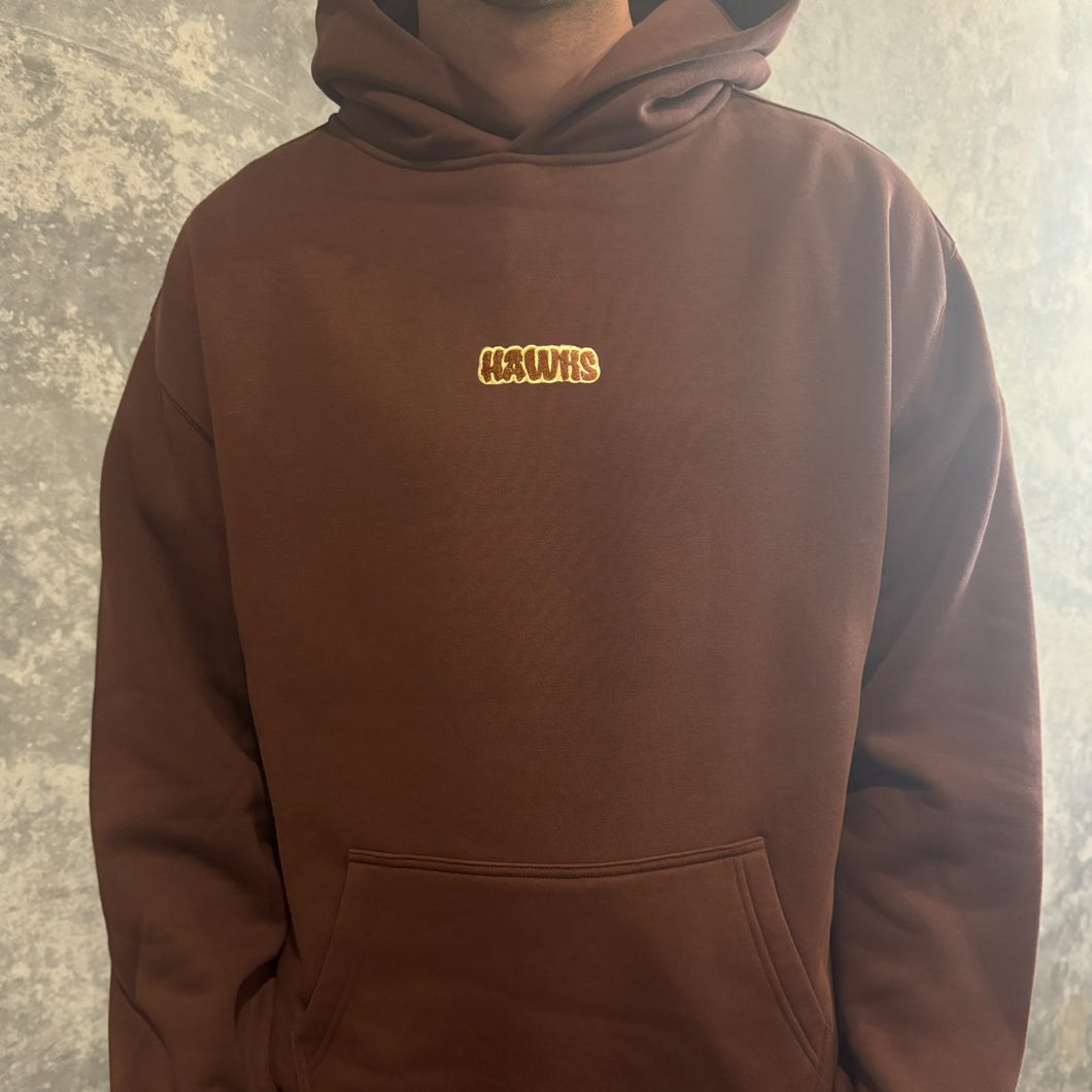 HAWKS STITCH HOODIE: CHESTNUT BROWN