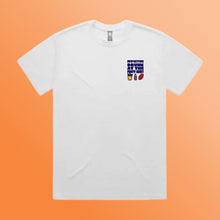 MY GETTING DRUNK AT THE FOOTY SHIRT: FRONT LEFT ONLY - WHITE TEE