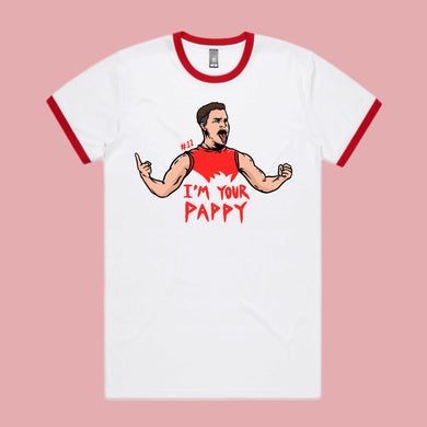IM YOUR PAPPY: RED & WHITE RINGER TEE