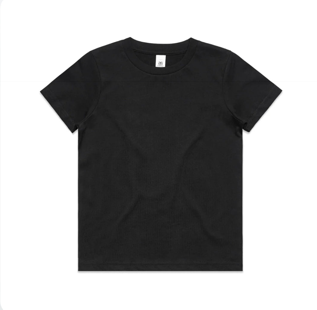 CUSTOM KIDS TEE: BLACK - FRONT PRINT ONLY