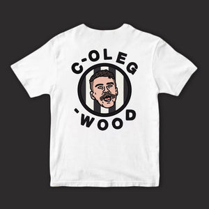 C-OLEG-WOOD: WHITE TEE - FRONT & BACK