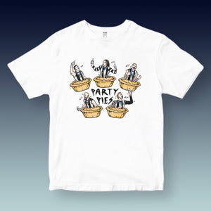 PARTY PIES - WHITE TEE: FRONT ONLY