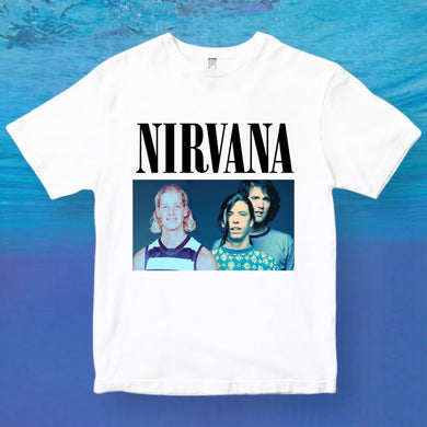 SAMS NIRVANA: WHITE TEE - FRONT ONLY