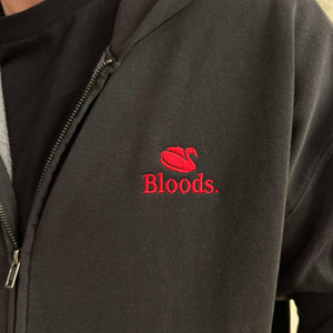 BLOODS - STITCH FADED RELAXED FULL ZIP HOODY