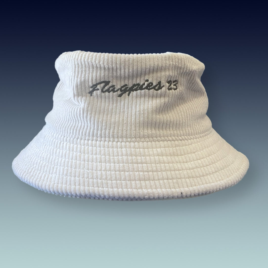 FLAGPIES ‘23: CORD BUCKET HAT - WHITE