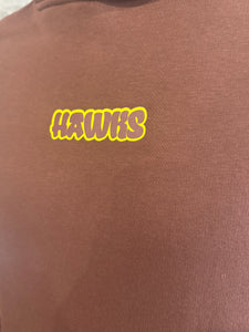 HAWKS BUBBLE PRINT HOODIE: CHESTNUT BROWN