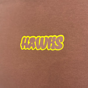 HAWKS BUBBLE PRINT HOODIE: CHESTNUT BROWN