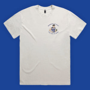 A MANNAGH OF FACT… WHITE TEE - FRONT & BACK