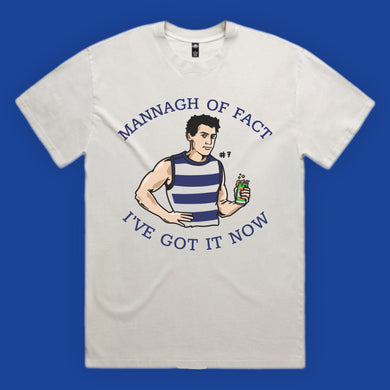 A MANNAGH OF FACT… WHITE TEE - FRONT ONLY