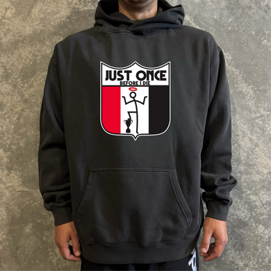 SAINTS - JUST ONCE: FADED BLACK HOODY LARGE FRONT CENTRE