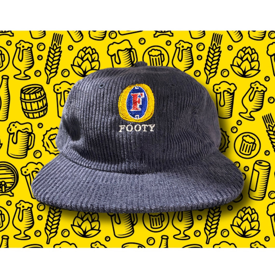 FOOTY: NAVY BLUE CORD HAT