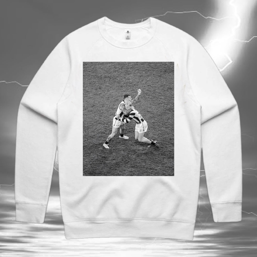 BILLY & GINNI: WHITE JUMPER - FRONT ONLY