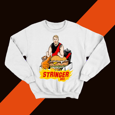 STRINGER BOX: WHITE JUMPER - FRONT ONLY