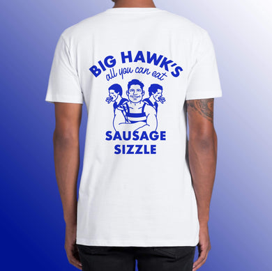 BIG HAWK’S SAUSAGE SIZZLE: FRONT AND BACK