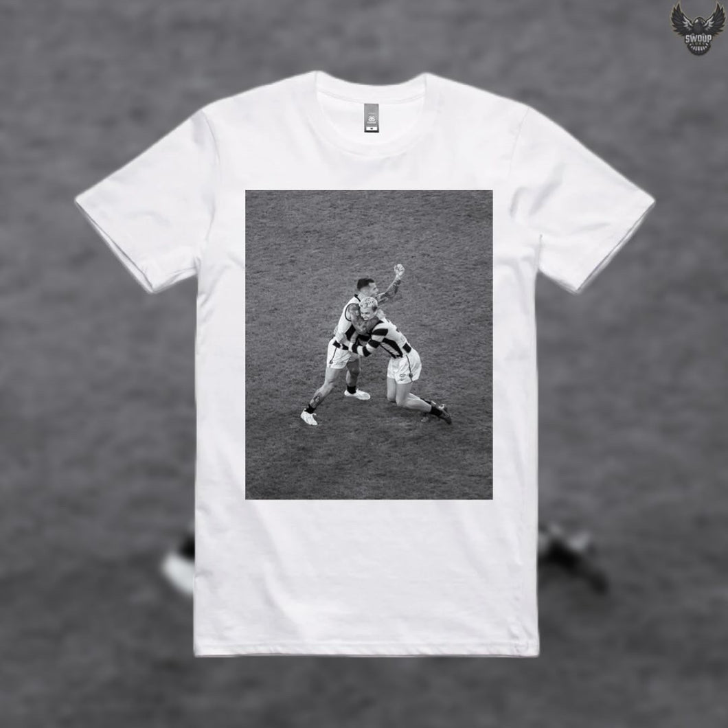 BILLY & GINNI/SWOOP LUKE: FRONT ONLY - WHITE TEE
