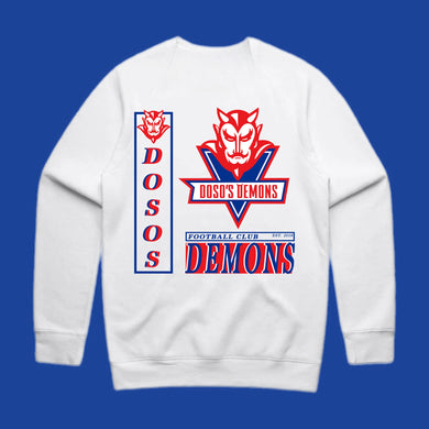 DOSO’S DEMONS: WHITE JUMPER - FRONT & BACK