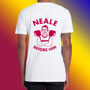 NEALE BEFORE HIM: FRONT AND BACK