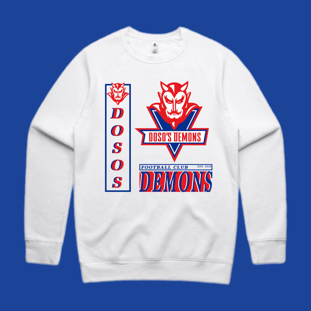 DOSO’S DEMONS: WHITE JUMPER - FRONT ONLY